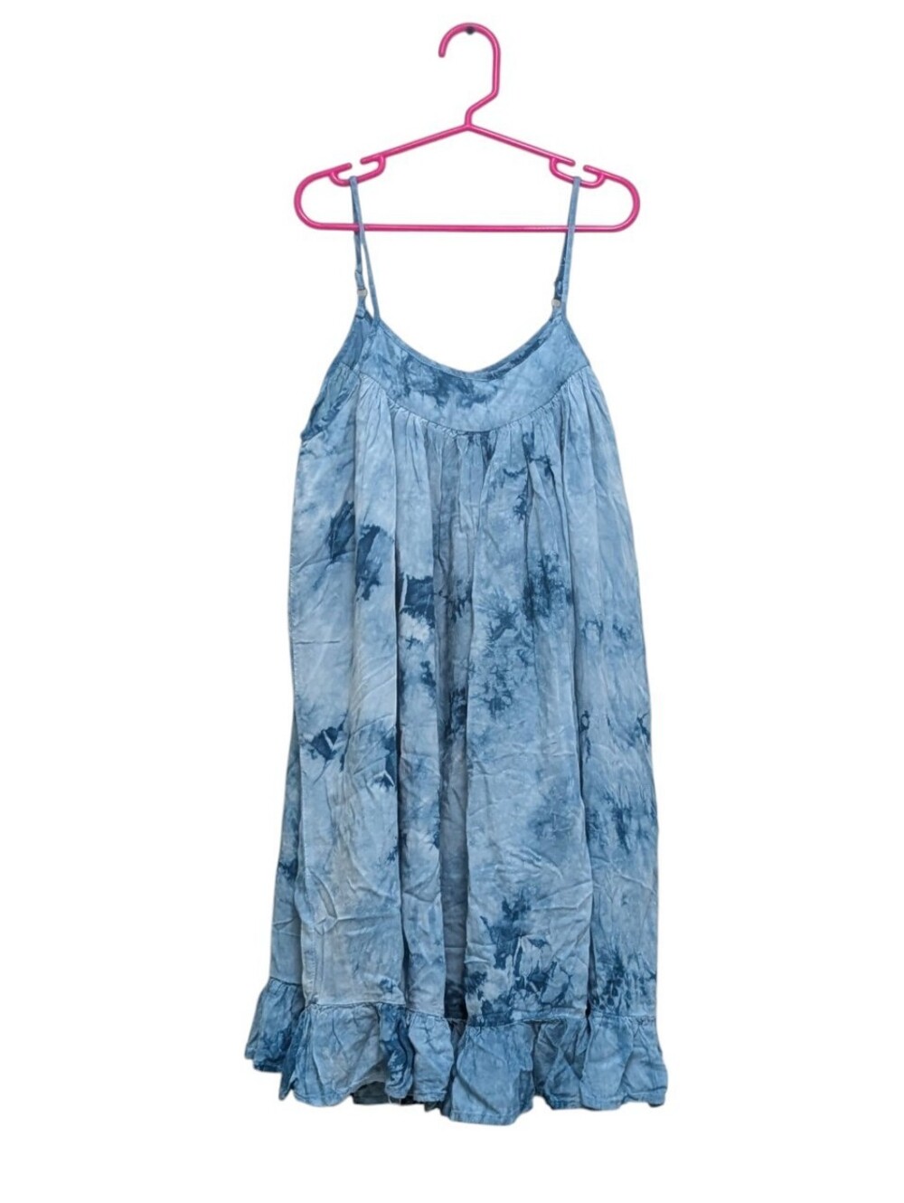 Tractr Girls Tie Dye Blue Rayon Boho Dress Large